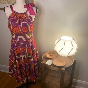 Steve Madden Bright Pattern Magenta Halter Dress Size 10‎